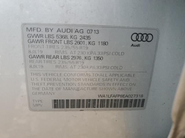 WA1LFAFP8EA027318 - 2014 AUDI Q5 PREMIUM PLUS SILVER photo 14
