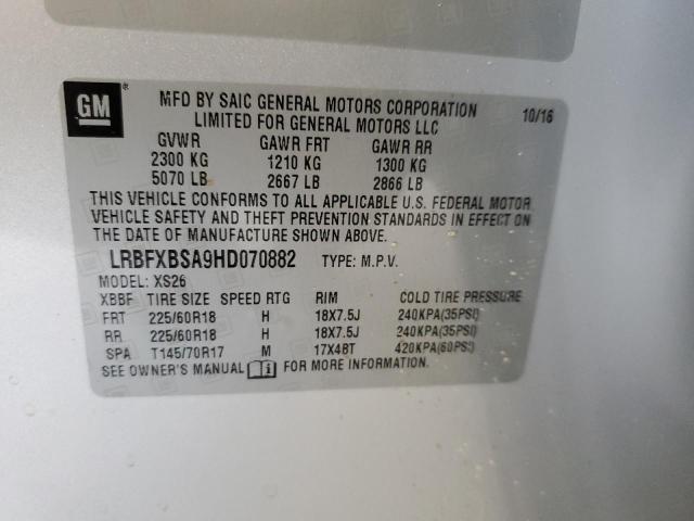 LRBFXBSA9HD070882 - 2017 BUICK ENVISION ESSENCE SILVER photo 14
