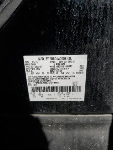 1FM5K8AR0JGC18195 - 2018 FORD EXPLORER POLICE INTERCEPTOR Negro foto 13