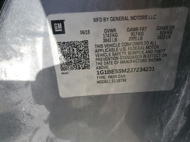 1G1BE5SM2J7234231 - 2018 CHEVROLET CRUZE LT ლურჯი ფოტო 12