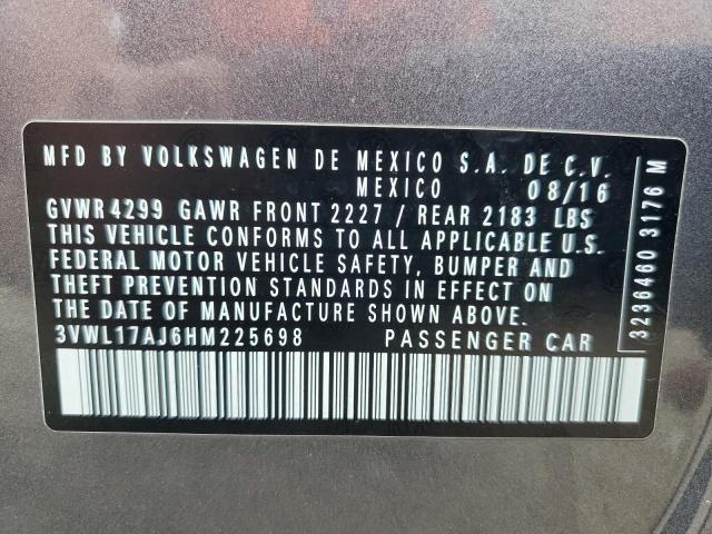 3VWL17AJ6HM225698 - 2017 VOLKSWAGEN JETTA SEL GRAY photo 12