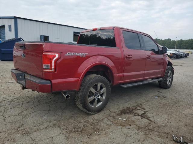 1FTEW1EF6HKD51647 - 2017 FORD F150 SUPERCREW RED photo 3