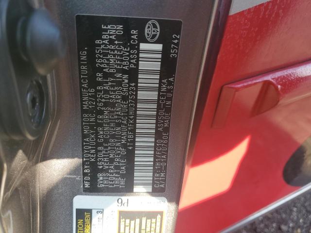 4T1BF1FK4HU375234 - 2017 TOYOTA CAMRY LE 红色 照片 12