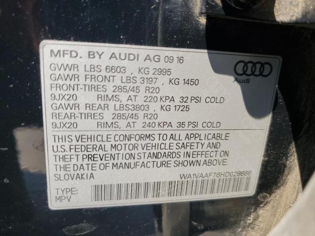 WA1VAAF76HD028686 - 2017 AUDI Q7 PRESTIGE ლურჯი ფოტო 13