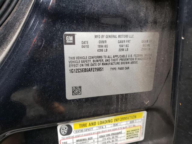 1G1ZC5EB9AF279851 - 2010 CHEVROLET MALIBU 1LT BLACK photo 12