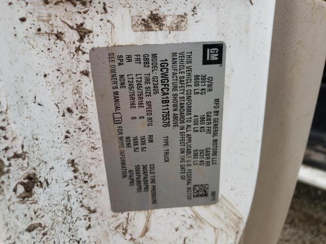 1GCWGFCA1B1175576 - 2011 CHEVROLET EXPRESS G2 WHITE photo 13