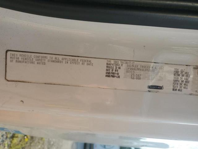 1FUGGLDR6GLGX2105 - 2016 FREIGHTLINER CASCADIA 1 白色 照片 10