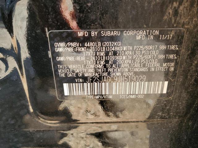 JF2SJAGC9JH519029 - 2018 SUBARU FORESTER 2.5I PREMIUM Чорний фото 14