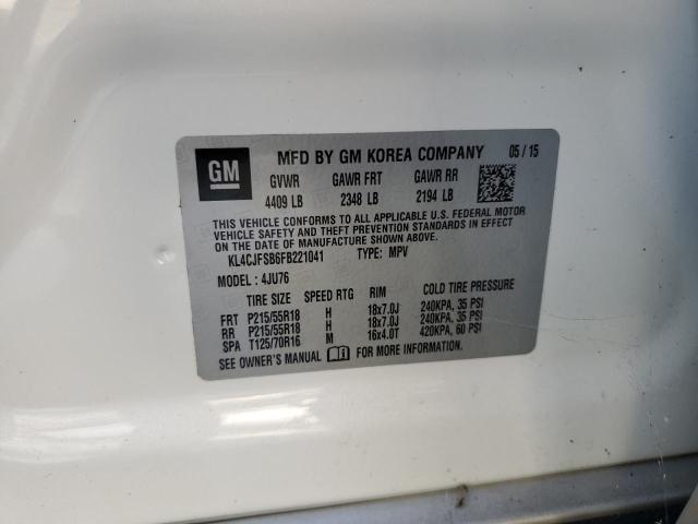 KL4CJFSB6FB221041 - 2015 BUICK ENCORE CONVENIENCE 白色 照片 13