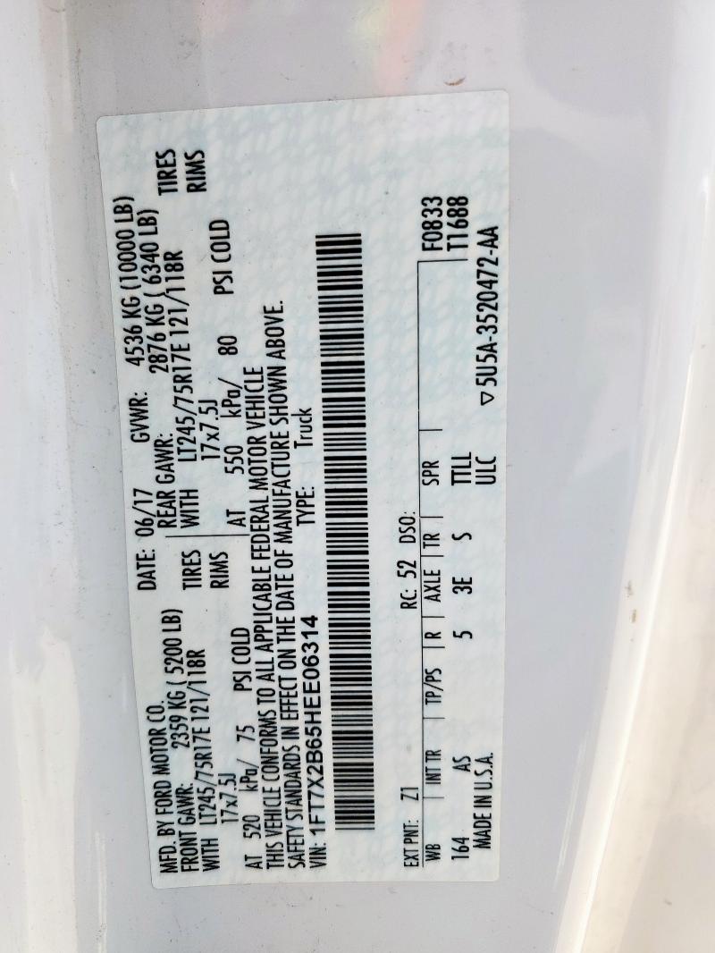 1FT7X2B65HEE06314 - 2017 FORD F250 SUPER DUTY 白色 照片 12