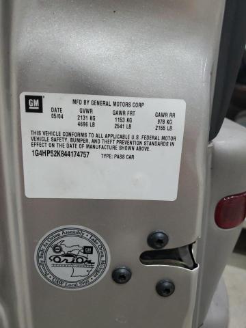 1G4HP52K844174757 - 2004 BUICK LESABRE CUSTOM SILVER photo 12