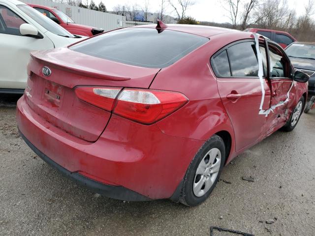 KNAFK4A62G5611561 - 2016 KIA FORTE LX RED photo 3