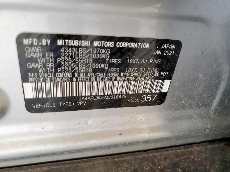 JA4ARUAU5MU016478 - 2021 MITSUBISHI OUTLANDER ES Gümüş fotoğraf 13
