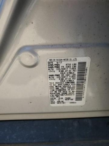 JN8AT2MV7JW300814 - 2018 NISSAN ROGUE S Արծաթագույն լուսանկար 12