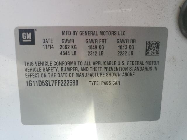 1G11D5SL7FF222580 - 2015 CHEVROLET MALIBU 2LT WHITE photo 13