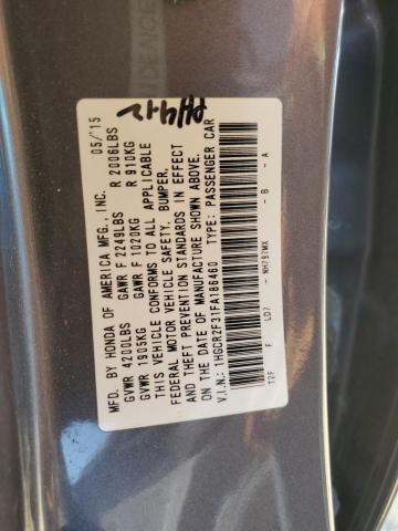 1HGCR2F31FA186460 - 2015 HONDA ACCORD LX GRAY photo 24