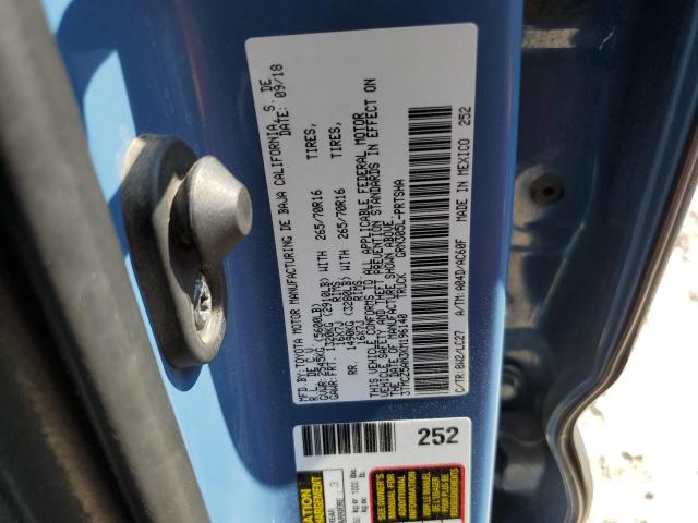 3TMCZ5AN3KM196140 - 2019 TOYOTA TACOMA DOUBLE CAB BLUE photo 12