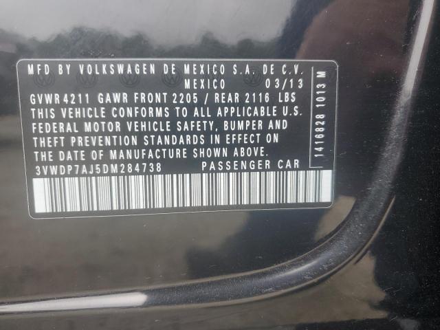 3VWDP7AJ5DM284738 - 2013 VOLKSWAGEN JETTA SE 黑色 照片 12