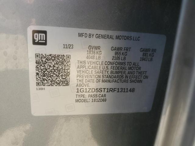 1G1ZD5ST1RF131148 - 2024 CHEVROLET MALIBU LT Silber Foto 12