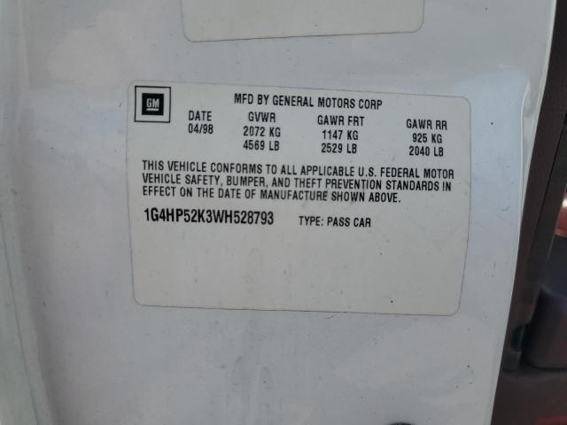 1G4HP52K3WH528793 - 1998 BUICK LESABRE CUSTOM 白色 照片 12