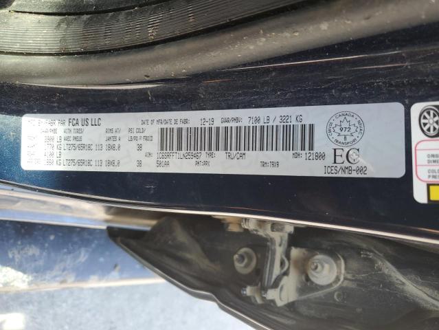 1C6SRFFT1LN259467 - 2020 RAM 1500 BIG HORN/LONE STAR BLUE photo 12