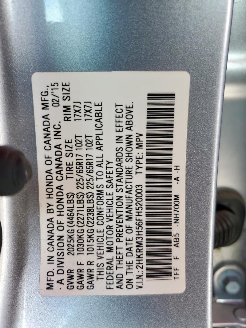 2HKRM3H56FH520003 - 2015 HONDA CR-V EX SILVER photo 13