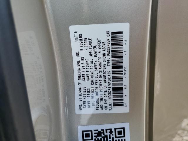 1HGCR2F97HA083485 - 2017 HONDA ACCORD EXL Gold Foto 13