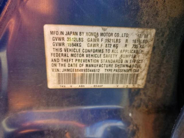 JHMGE884X9S044612 - 2009 HONDA FIT SPORT BLUE photo 12