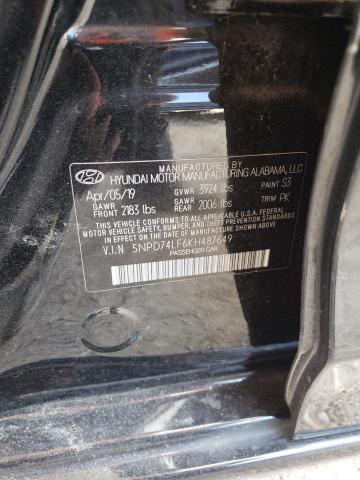 5NPD74LF6KH487649 - 2019 HYUNDAI ELANTRA SE BLACK photo 12