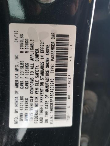 1HGCR2F78GA201945 - 2016 HONDA ACCORD EX 黑色 照片 12