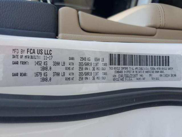 1C4RJFBG6JC212077 - 2018 JEEP GRAND CHER LIMITED Ақ фото 14