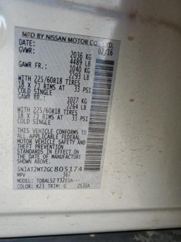 5N1AT2MT2GC805174 - 2016 NISSAN ROGUE S SILVER photo 13