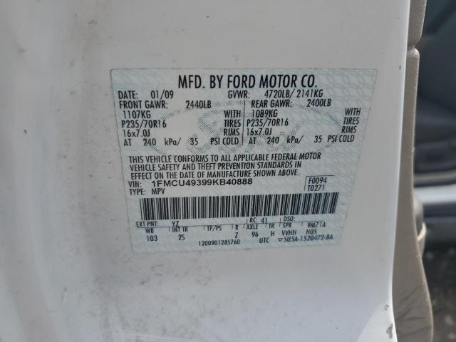 1FMCU49399KB40888 - 2009 FORD ESCAPE HYBRID Սպիտակ լուսանկար 13