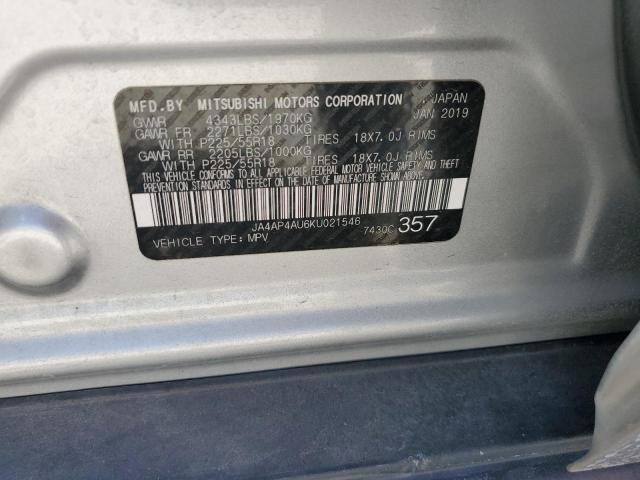 JA4AP4AU6KU021546 - 2019 MITSUBISHI OUTLANDER SE SILVER photo 12