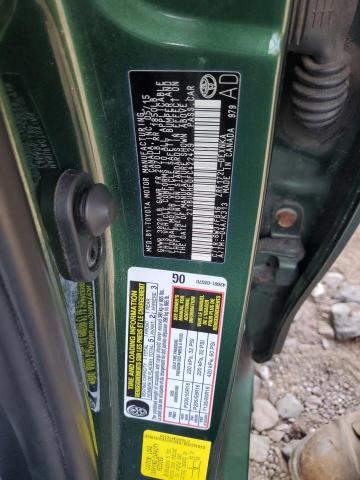 2T1BURHE0FC422429 - 2015 TOYOTA COROLLA L GREEN photo 12