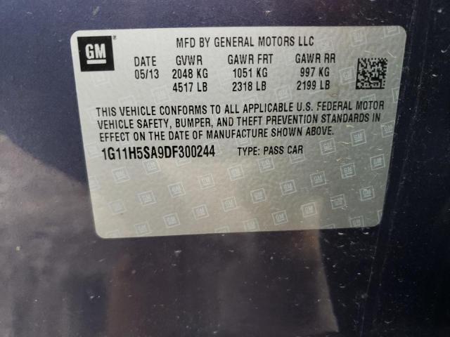 1G11H5SA9DF300244 - 2013 CHEVROLET MALIBU LTZ أزرق صورة 12