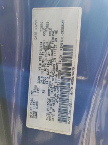 4TAVL52N3TZ113200 - 1996 TOYOTA TACOMA XTRACAB Көк фото 12