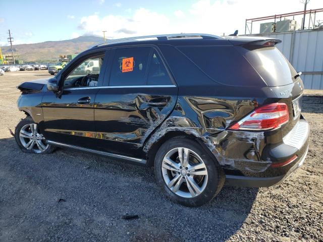 4JGDA5HB5CA039985 - 2012 MERCEDES-BENZ ML 350 4MATIC BLACK photo 2