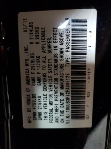 19UUB3F72FA006128 - 2015 ACURA TLX ADVANCE 黑色 照片 12