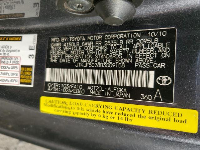 JTKJF5C78B3009158 - 2011 TOYOTA SCION TC 灰色 照片 12