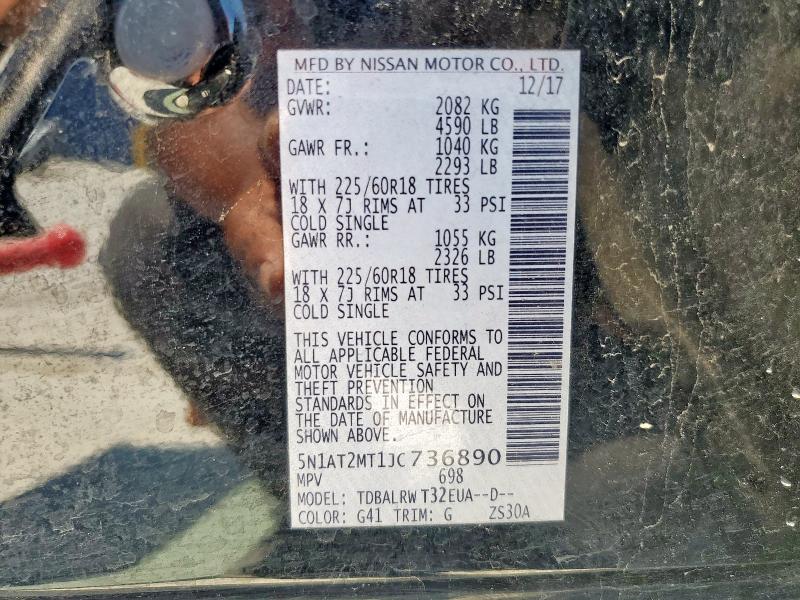 5N1AT2MT1JC736890 - 2018 NISSAN ROGUE S BLACK photo 14