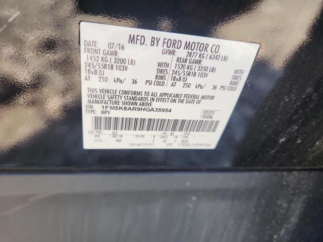 1FM5K8AR9HGA35954 - 2017 FORD EXPLORER POLICE INTERCEPTOR BLACK photo 12