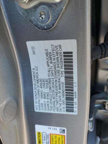 19XFL1H86NE019197 - 2022 HONDA CIVIC SPORT TOURING SILVER photo 12