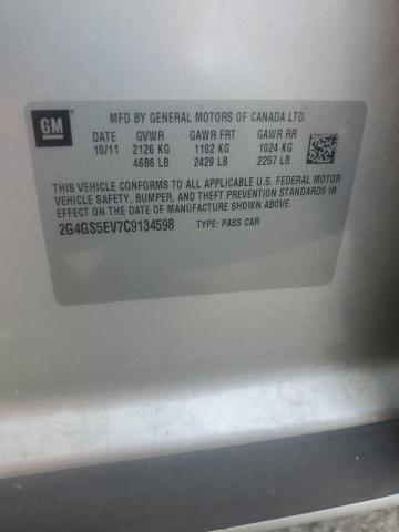 2G4GS5EV7C9134598 - 2012 BUICK REGAL PREMIUM 银色 照片 12