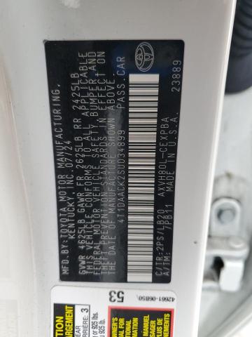 4T1DAACK2SU034899 - 2025 TOYOTA CAMRY XSE თეთრი ფოტო 12