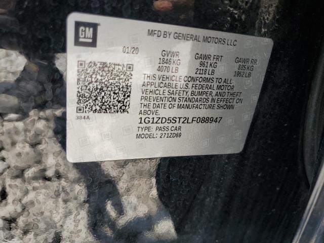 1G1ZD5ST2LF088947 - 2020 CHEVROLET MALIBU LT BLACK photo 12