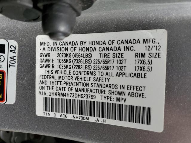 2HKRM4H73DH623769 - 2013 HONDA CR-V EXL SILVER photo 12