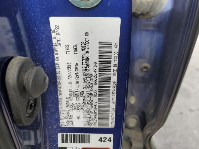 3TMCZ5AN8NM514418 - 2022 TOYOTA TACOMA DOUBLE CAB 蓝色 照片 12