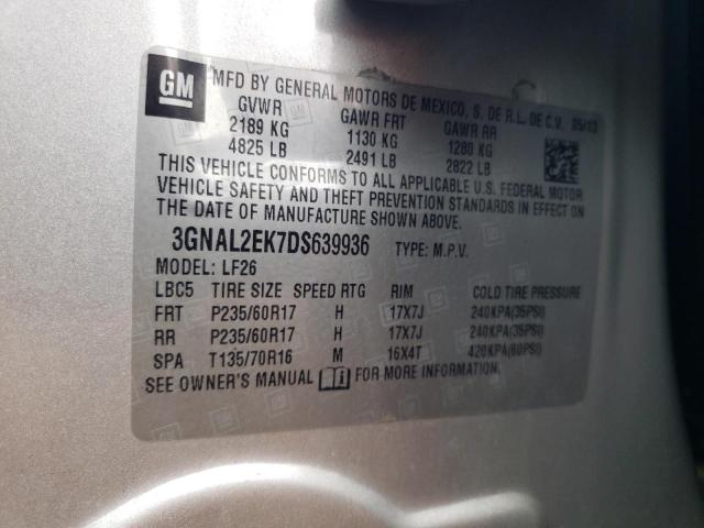 3GNAL2EK7DS639936 - 2013 CHEVROLET CAPTIVA LS 银色 照片 12