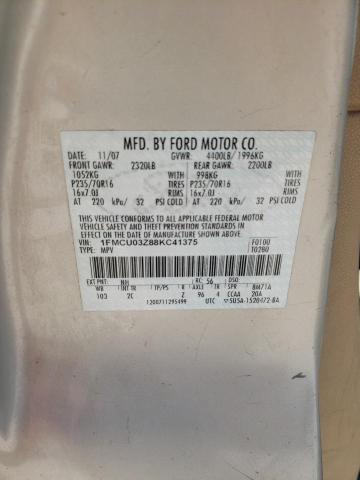 1FMCU03Z88KC41375 - 2008 FORD ESCAPE XLT BEIGE photo 13